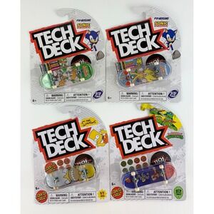 Tech Deck Sonic The Hedgehog Simpsons TMNT Fingerboards Lot 4 Santa Cruz Finesse